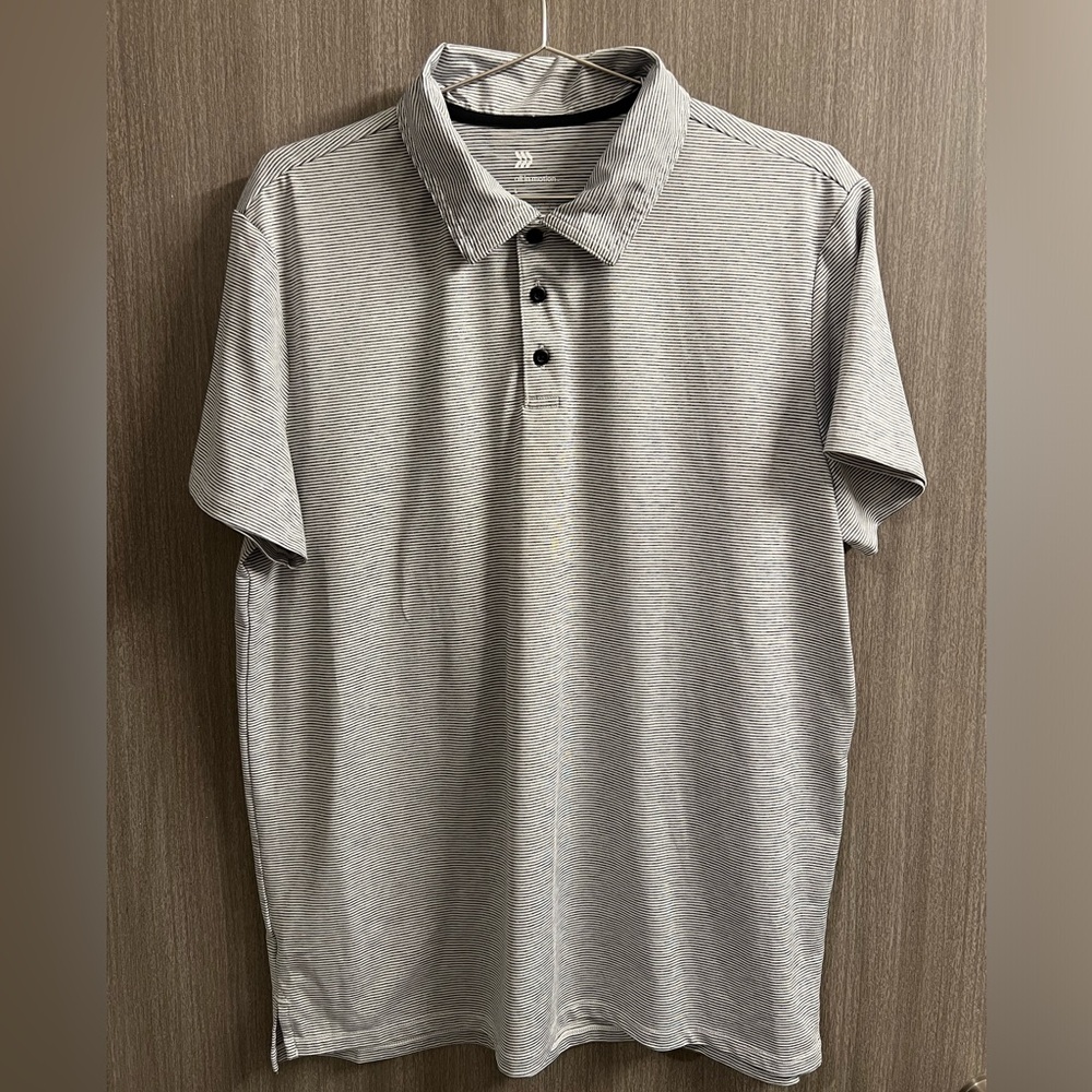 All in Motion Size L polo shirt pinstripe